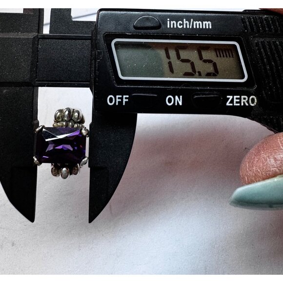 Vintage Sterling Silver 925 Ring w/ Purple Gemstone – Estate Size 4.5 - Picture 8 of 11